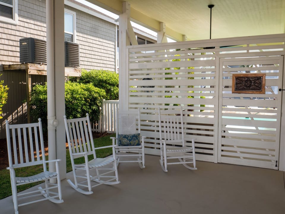 Front of home rocking chair area