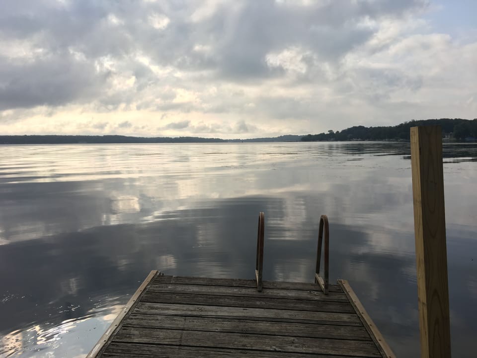 View from floating dock. 