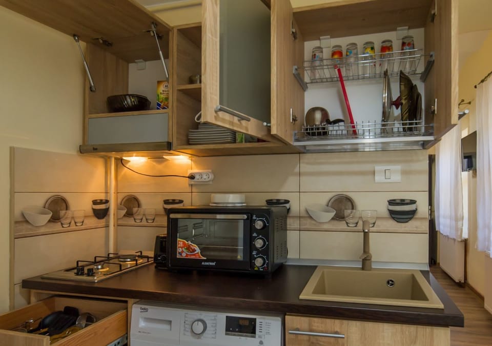 Classic Apartment | Private kitchen | Full-size fridge, microwave, stovetop, coffee/tea maker