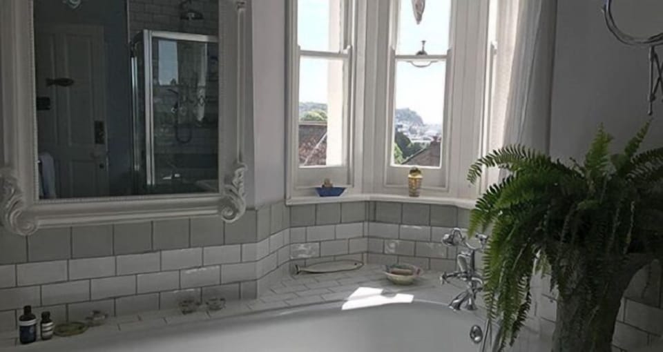 Deluxe King Room | Bathroom | Designer toiletries, hair dryer, bathrobes, towels