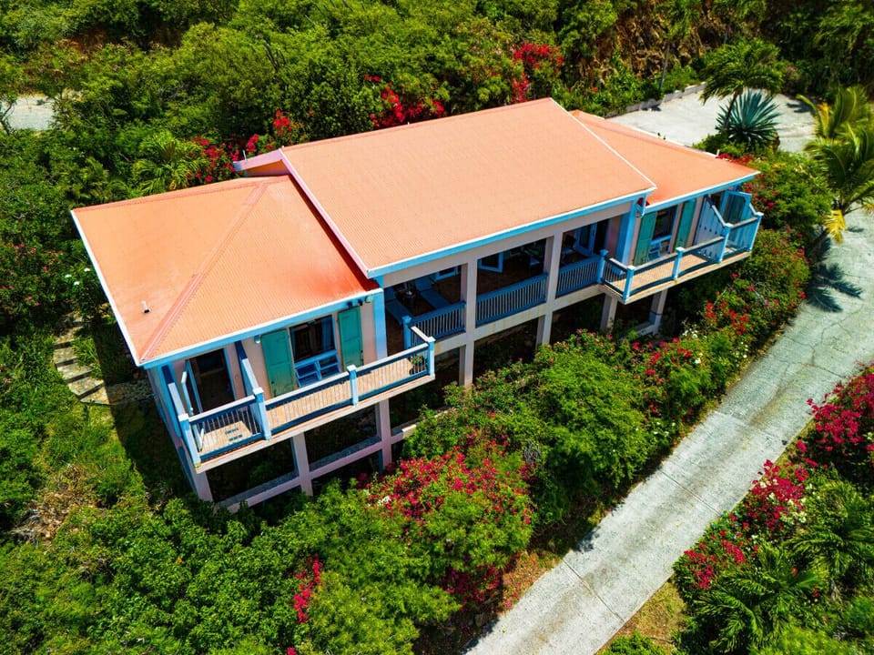 Back of our home w/ our driveway & private parking area (Top right)