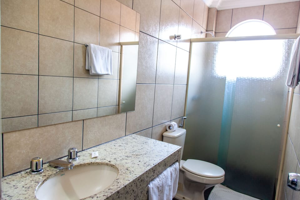 Luxury Double or Twin Room | Bathroom | Shower, towels, soap, toilet paper