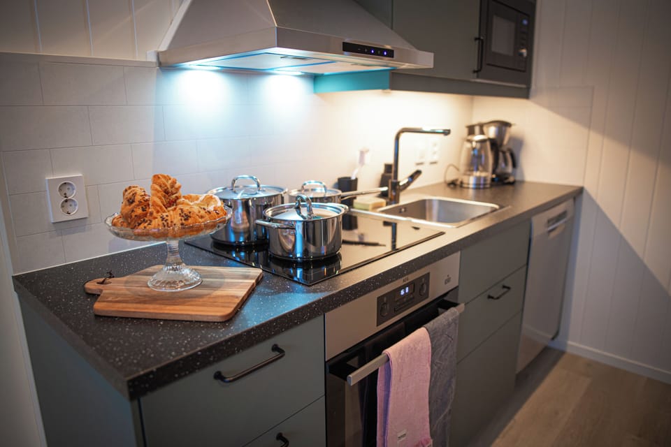 Deluxe Apartment, 1 Bedroom, Mountain View (Pets not allowed) | Private kitchen | Shared fridge, microwave