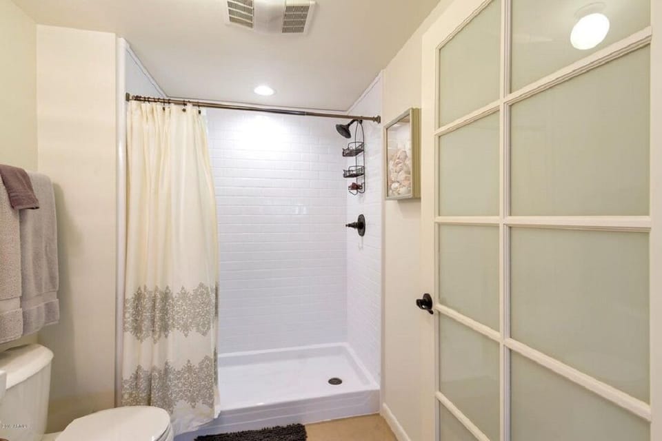 Large, spacious bathroom and shower