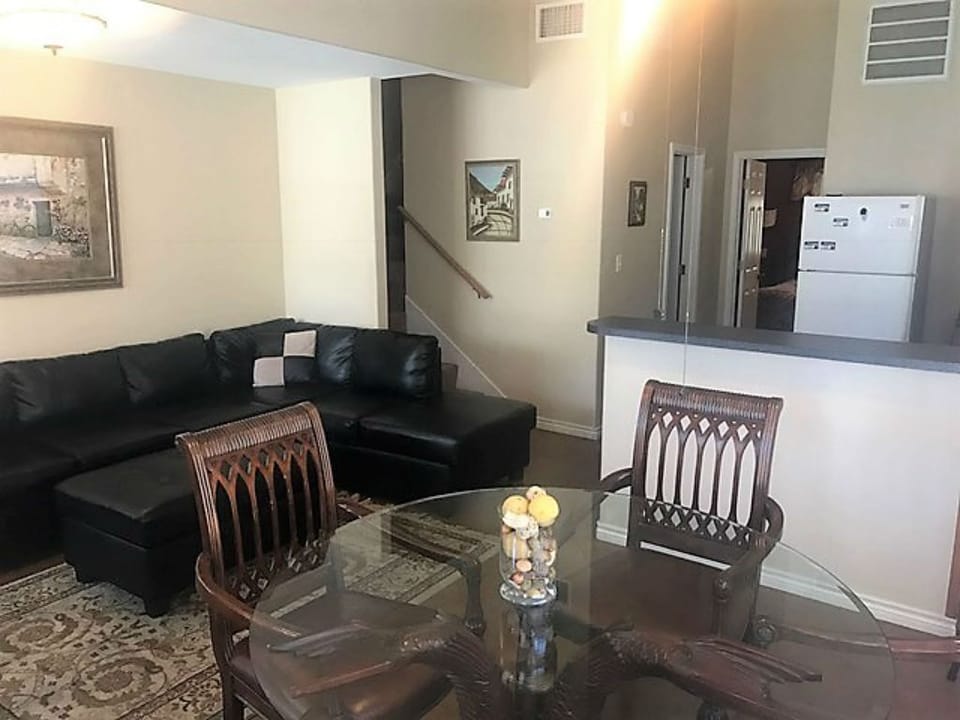 Living room and kitchen area