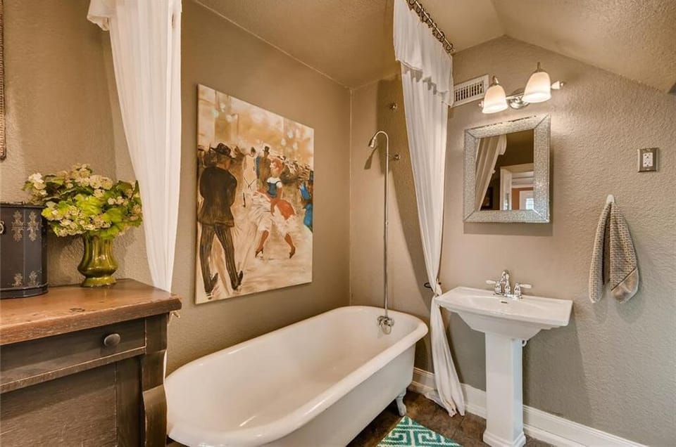 read a book in our clawfoot bath tub