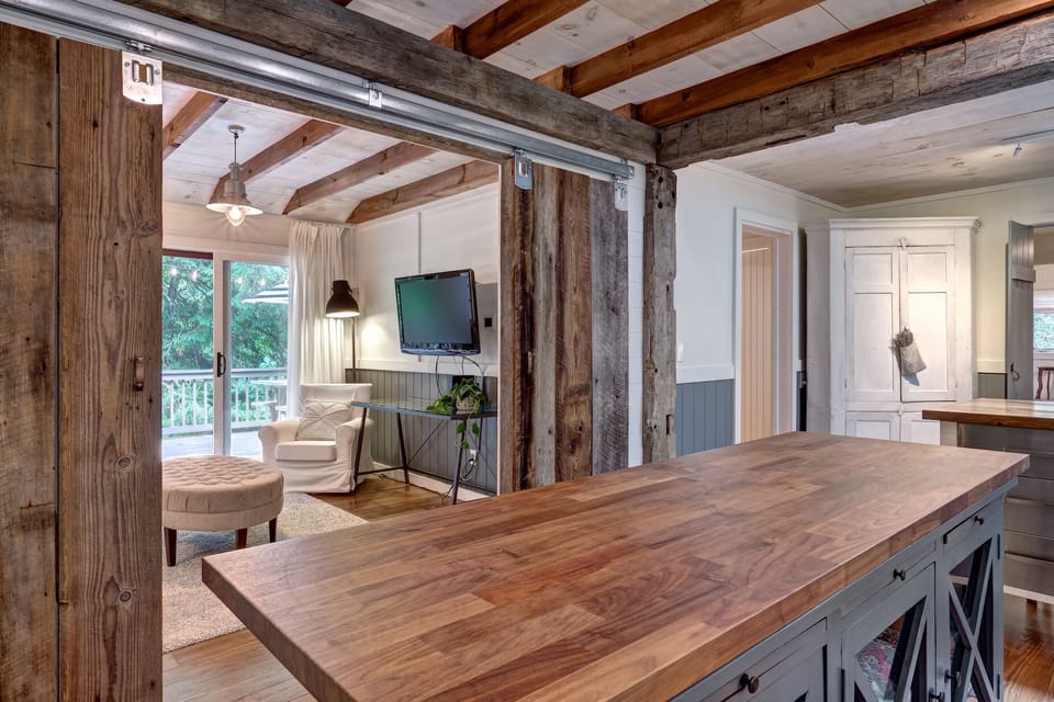 Cozy den right off kitchen