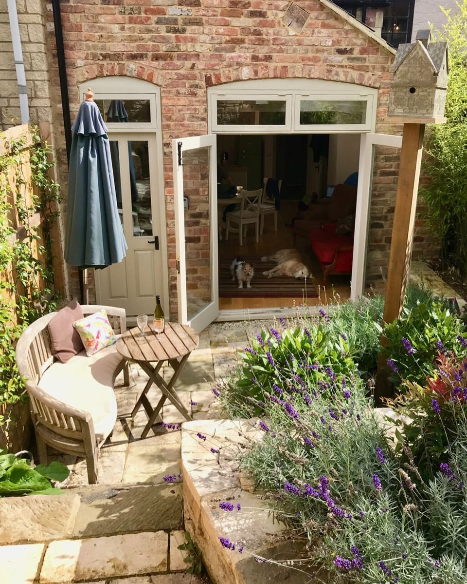 The courtyard garden is a sun trap and enjoyed through double doors.
