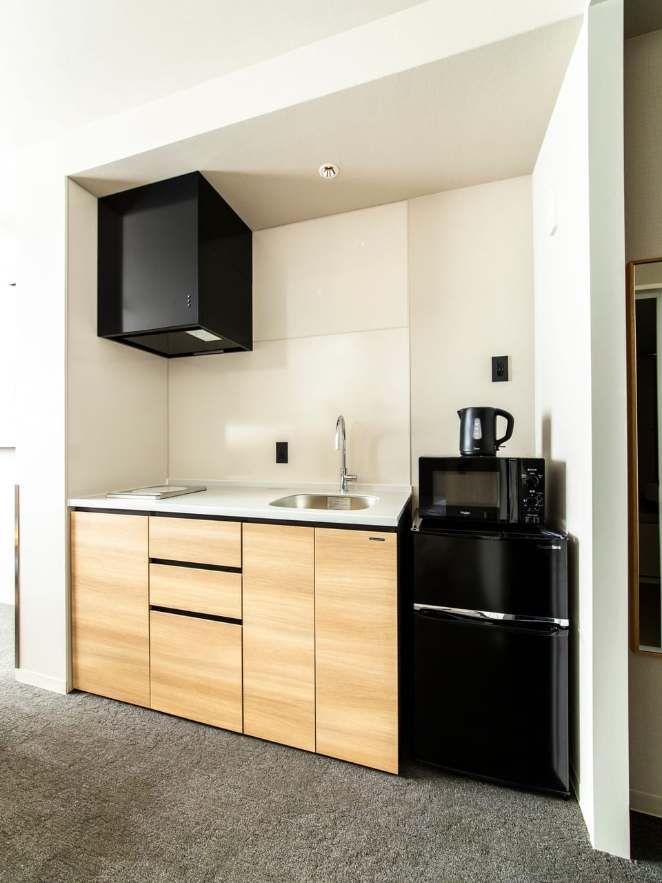 Fridge, microwave, freezer