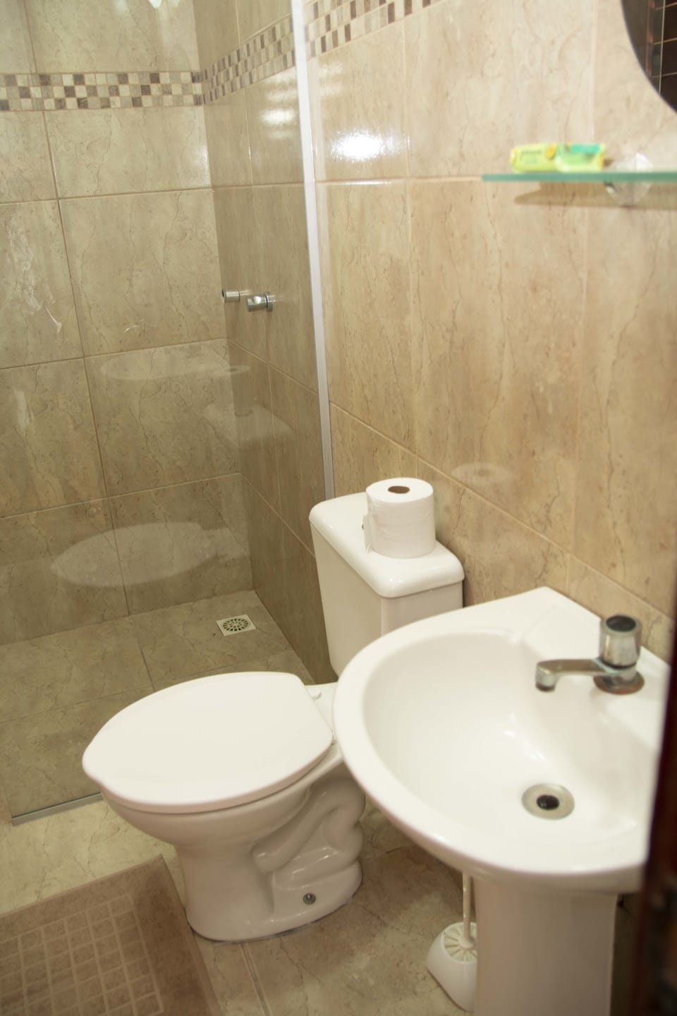 Comfort Double Room | Bathroom | Shower, towels, soap, shampoo