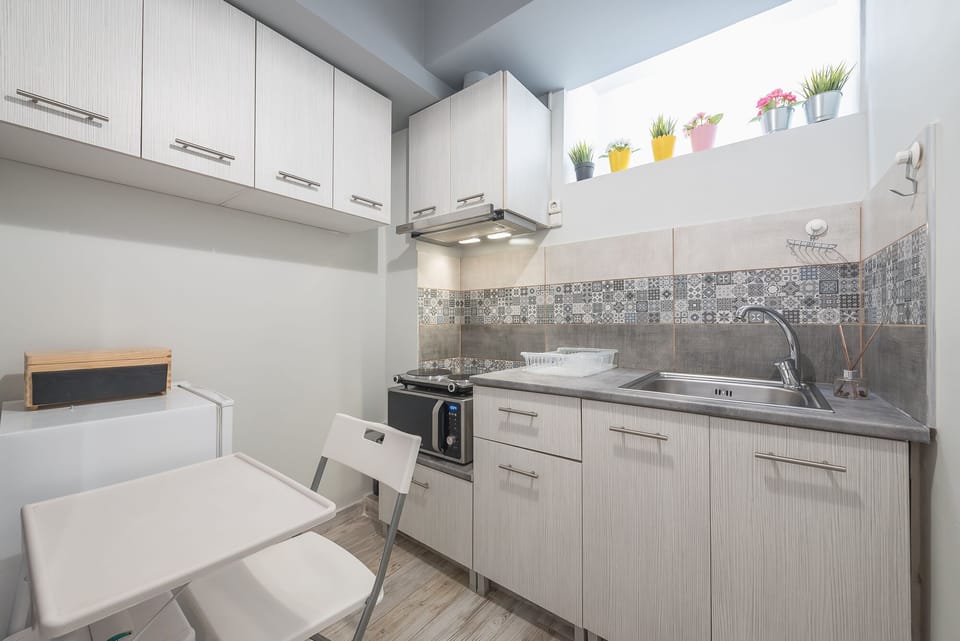 Basic Apartment | Private kitchen | Fridge, microwave, stovetop, espresso maker