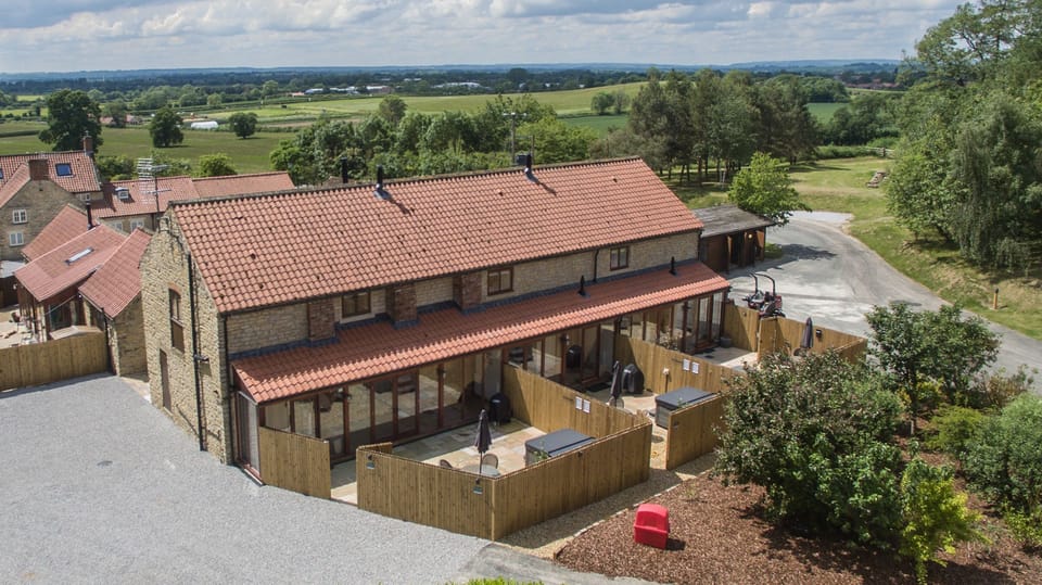 Aerial view of the rear gardens
