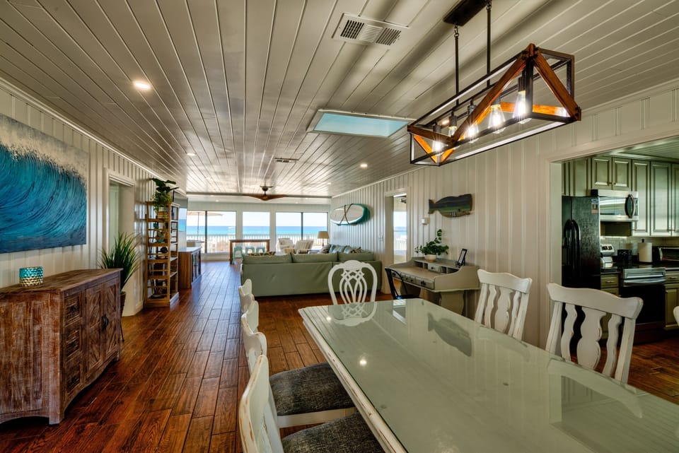 Dining Table to right of Front Door, Kitchen on the right
