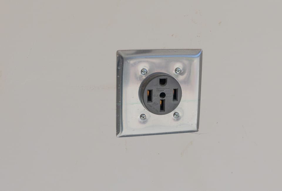 Electric Car Outlet - 220 V Electrical outlet for charging electric cars.