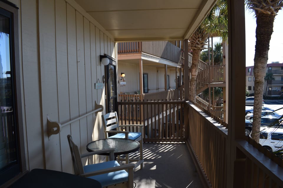 Private front porch to dry clothes and relax.