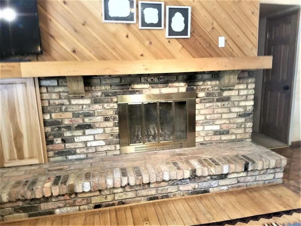 Wood burning fireplace