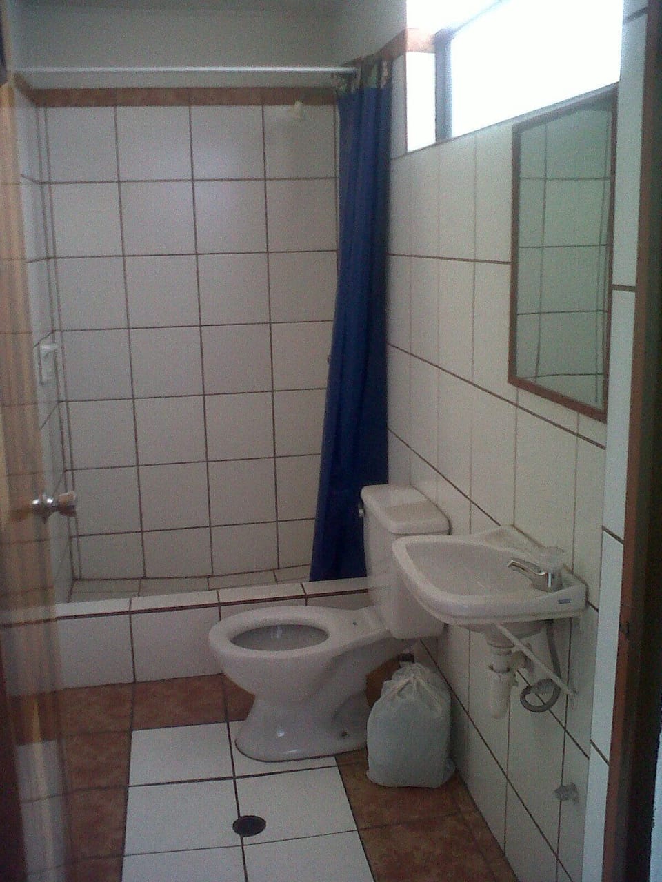 Shower, towels, soap, toilet paper