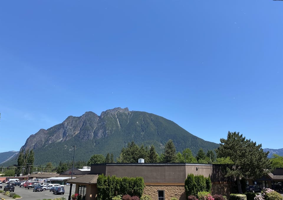 Mt Si and Downtown North Bend From Moon River Front