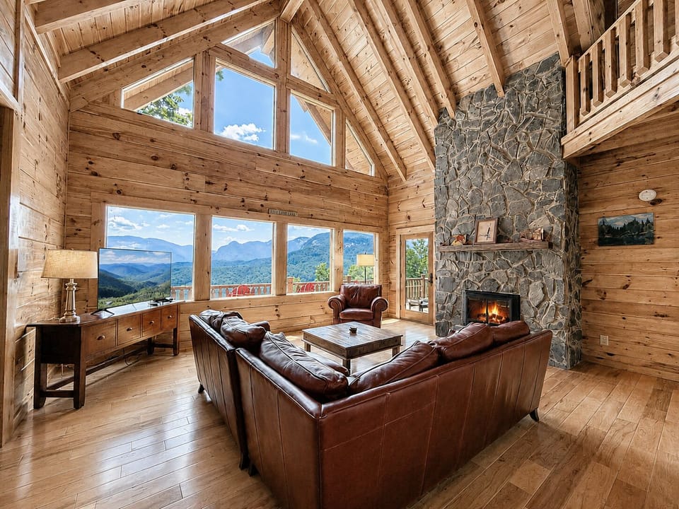 Enjoy long range mountain views from the living rom @ The Overlook