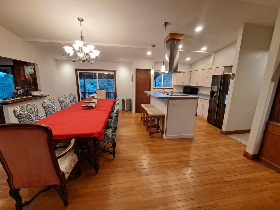 Kitchen and dining room is a total of over 600 square feet.