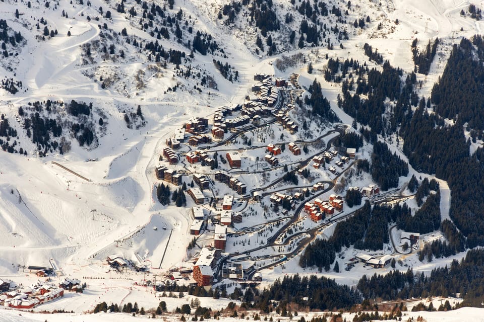 The town of Val Thorens from above