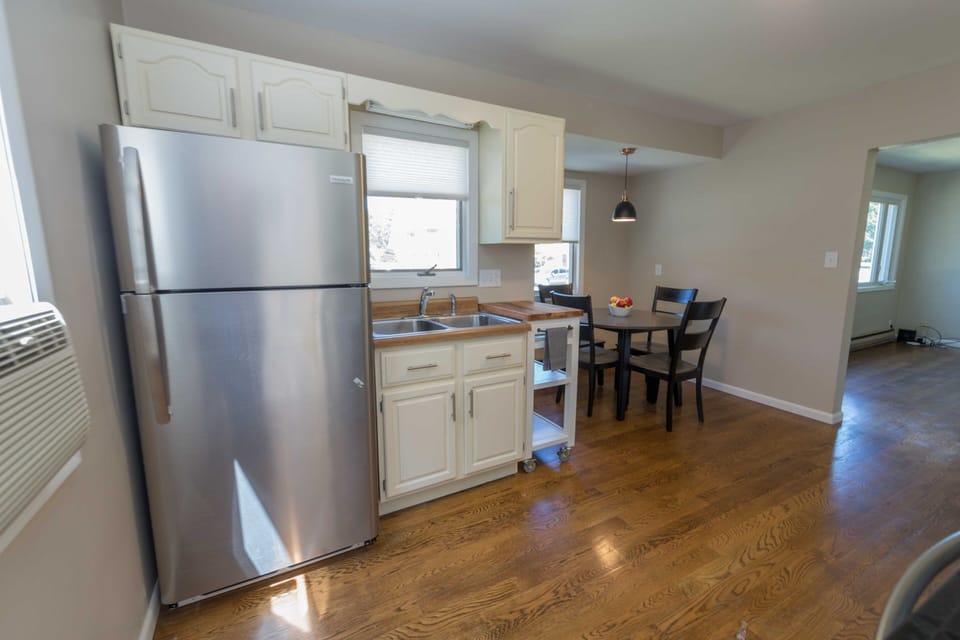 Spacious kitchen with stainless steel appliances