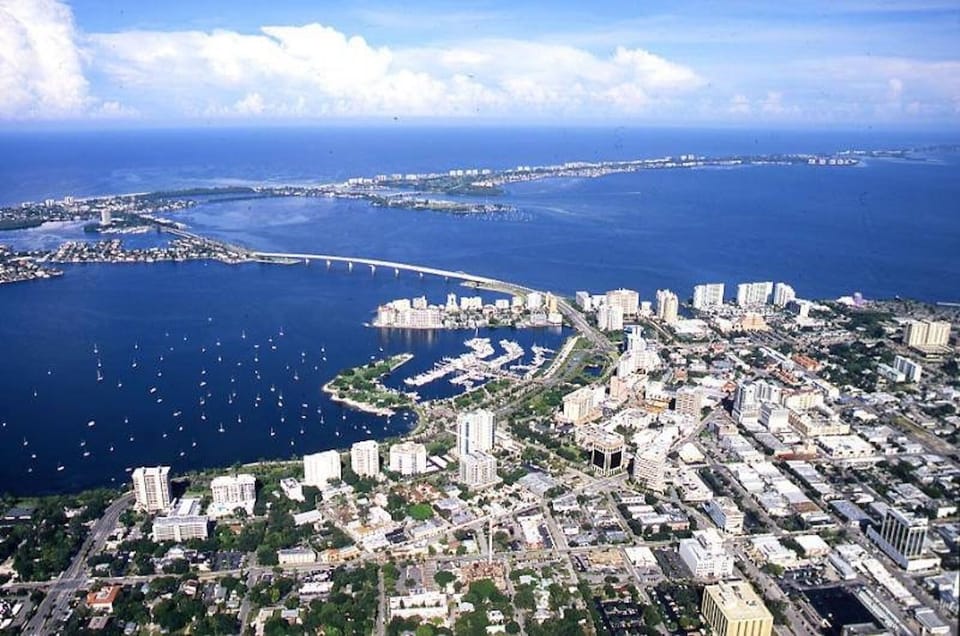 View of Sarasota looking at bridge going to Longboat Key