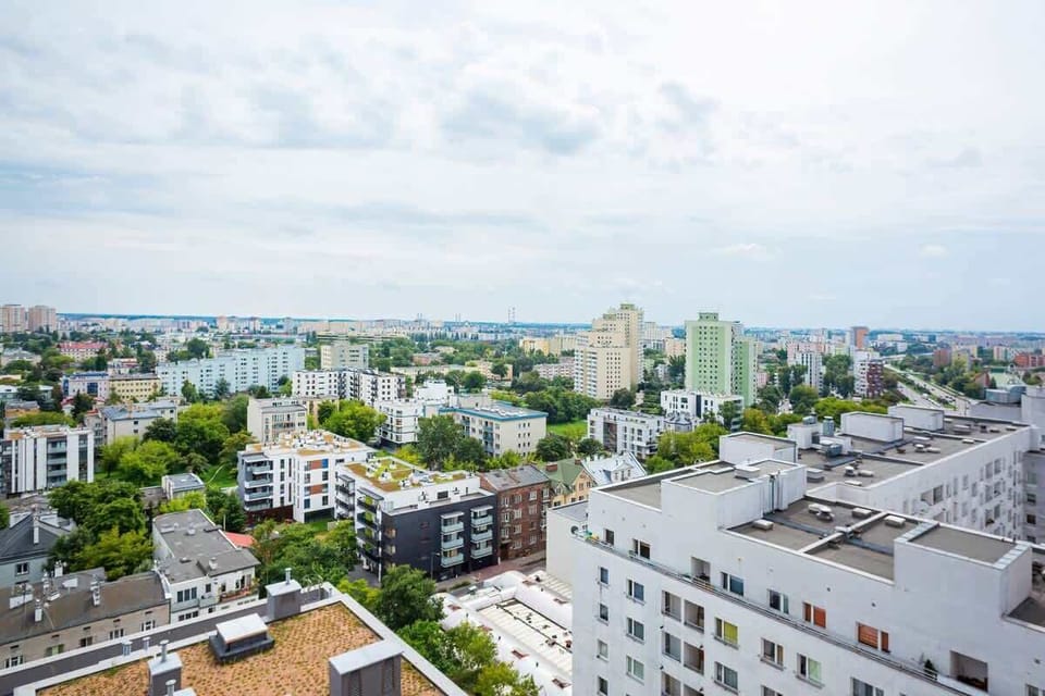 View from the apartment of the surrounding area. 