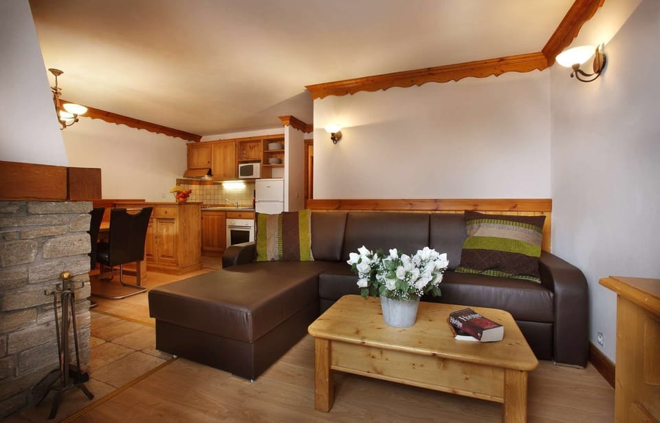 Sit back on the plush and comfortable sofa.
