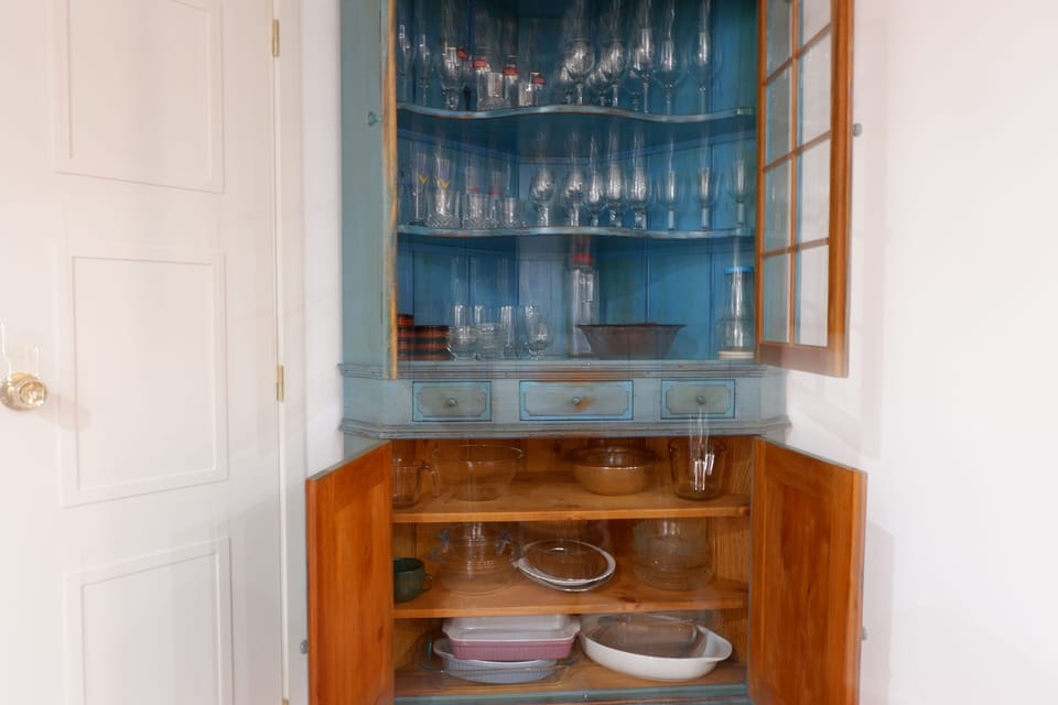 Want a special beverage or baking dish? Check out this french provincial cabinet