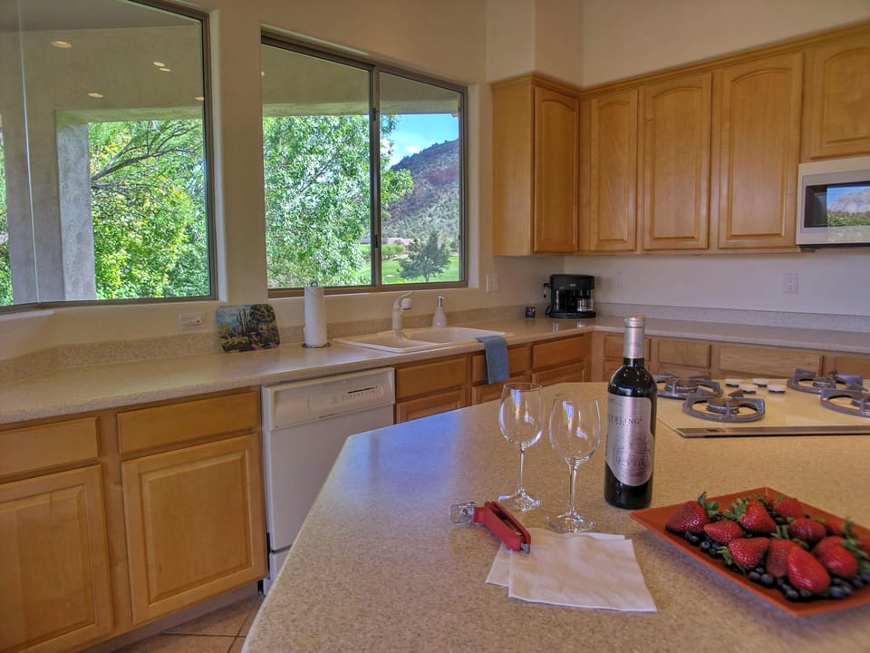 Kitchen with view