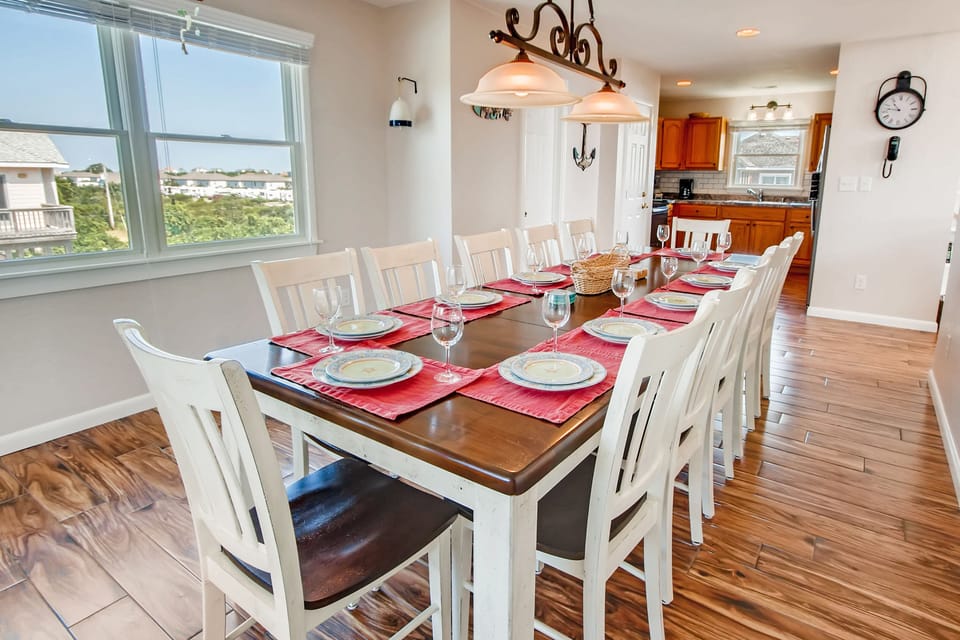 The open-concept level allows for easy family gatherings in the kitchen, dining room and great room.