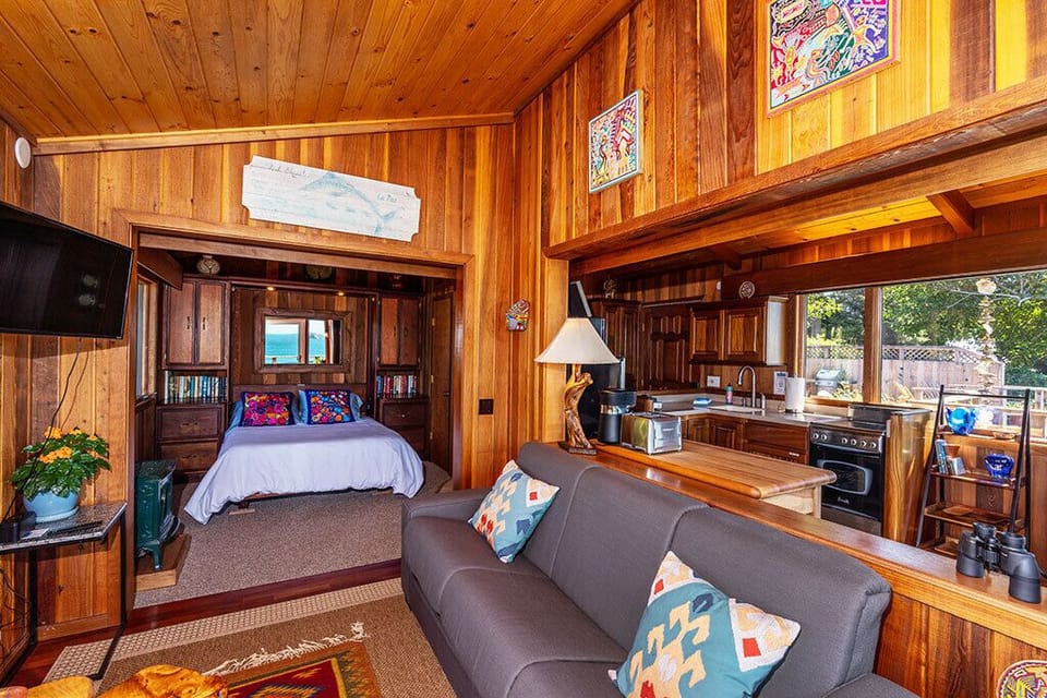 The open living/ bedroom is comfortable and cozy. - The open living/ bedroom is comfortable and cozy.