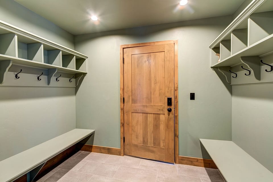 Mud room accessed from garage