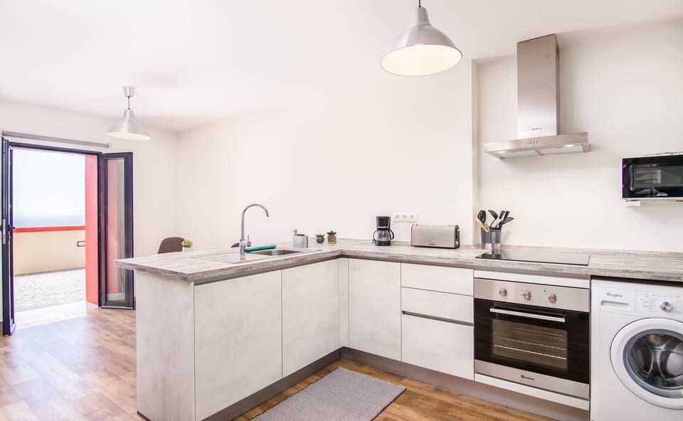 Kitchen area with view outside