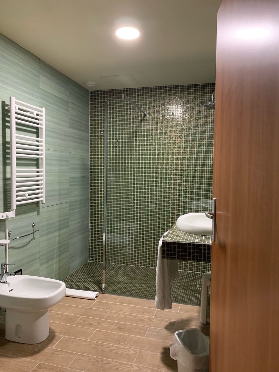 Free toiletries, hair dryer, bidet, towels