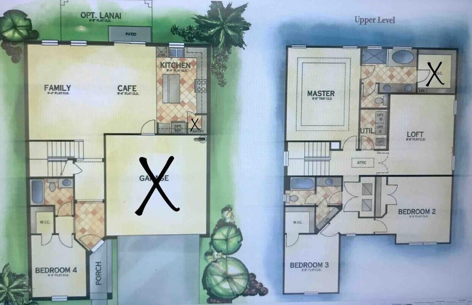 Garage, master closet, kitchen pantry & stairs closet remain locked for owner