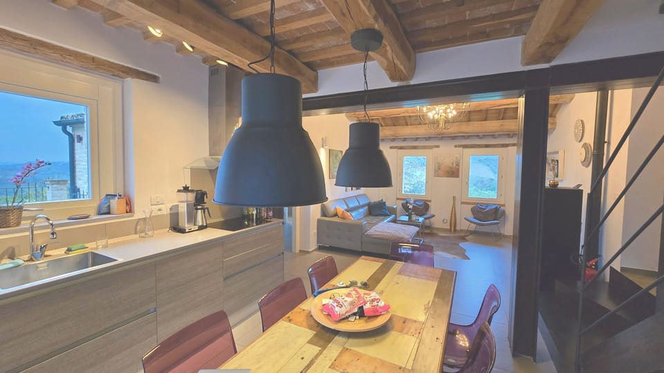 Kitchen overlooking living room