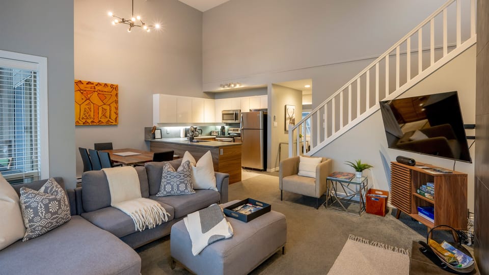 Main Floor - Living Room With Wood Burning Fireplace