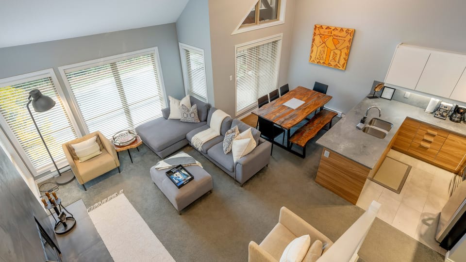 Main Floor - Living Room With Wood Burning Fireplace