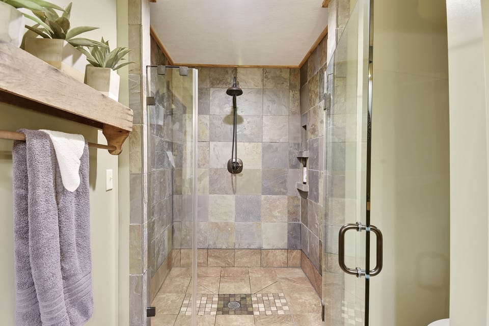 Master suite bathroom in basement 