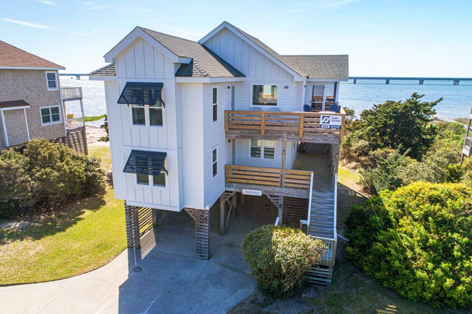 This 4-bedroom soundfront home is ideal for wind and watersports enthusiasts alike.