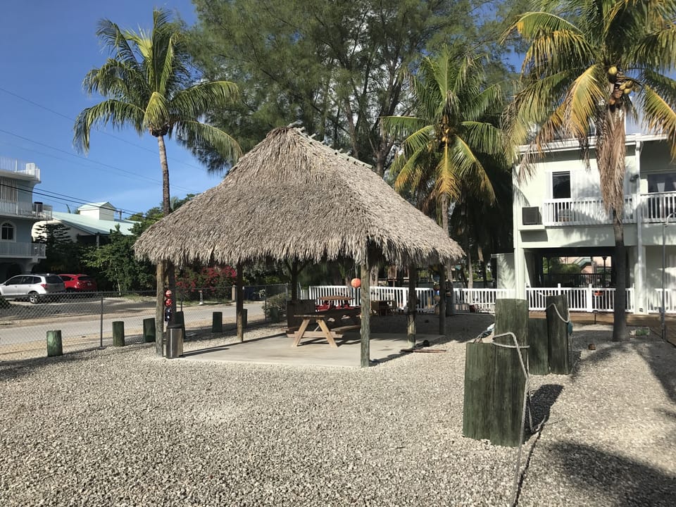 TiKi Hut with picnic table and hammock for taking naps! for you to enjoy