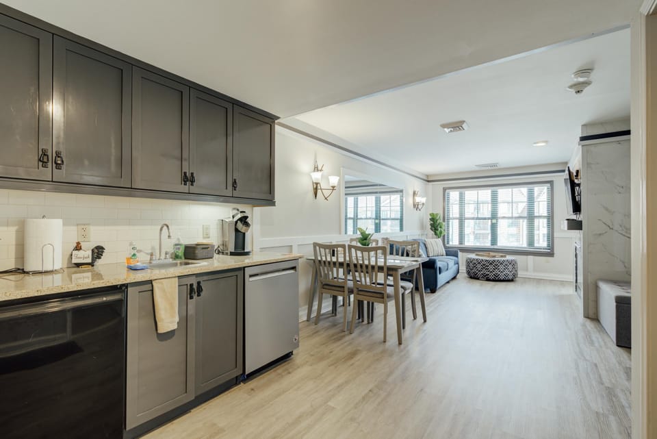 Galley kitchen with all you need for your stay