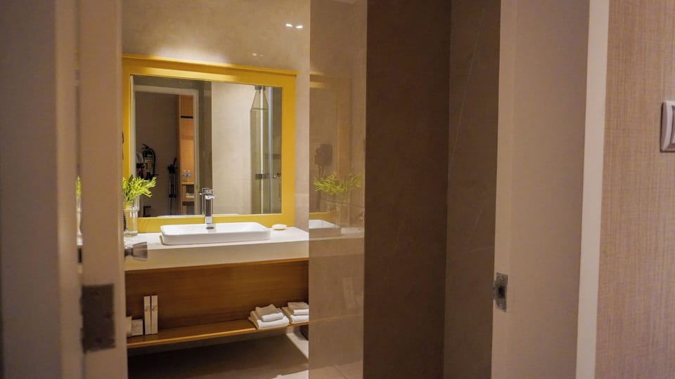 Shower, free toiletries, hair dryer, bathrobes