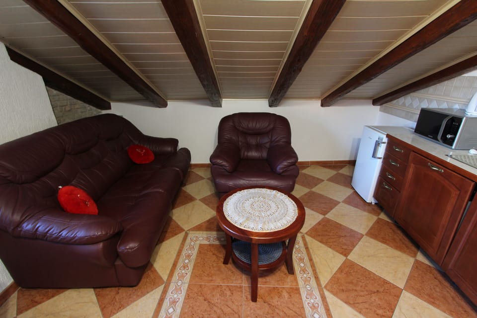 Studio | Living area | Flat-screen TV, fireplace
