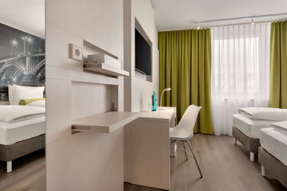 In-room safe, desk, laptop workspace, blackout drapes