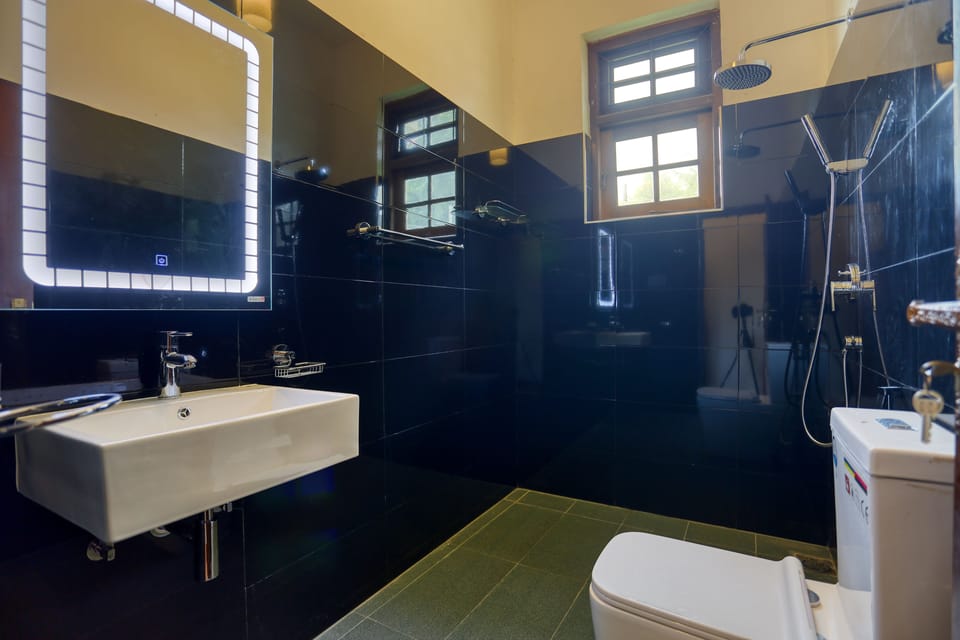 Basic Apartment | Bathroom | Shower, hydromassage showerhead, towels, soap