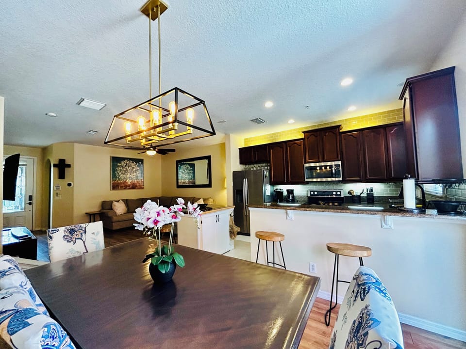 Dining table with bench seating and 4 Chairs