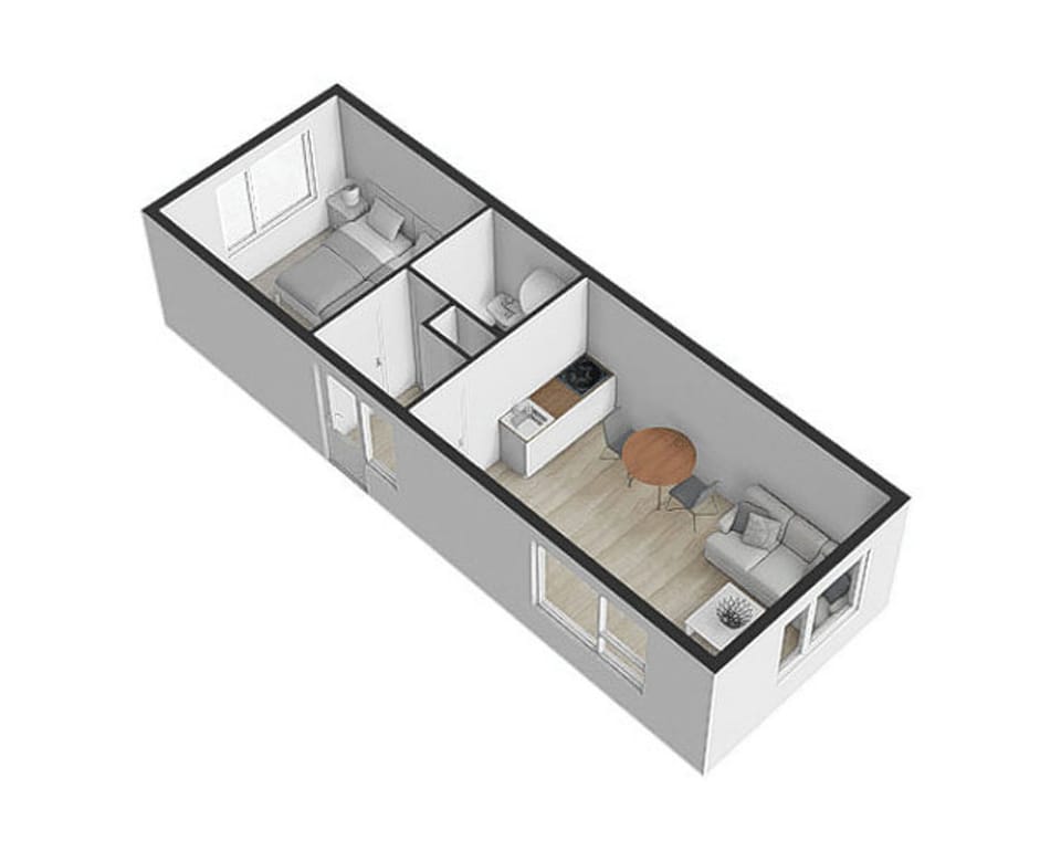Deluxe Cabin, 1 Bedroom, Terrace, Garden Area | Floor plan